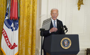  U.S. President Joe Biden speaks, during a ceremony to present the Medal of Honor posthumously to descendants of Union soldiers Pvt. Philip Shadrach and Pvt. George Wilson, members of the 2nd Ohio Volunteer Infantry Regiment in the Civil War, at the White House in Washington, U.S., July 3, 2024.