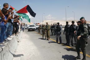 PALESTINIANS PROTESTING at Khan Al-Ahmar
