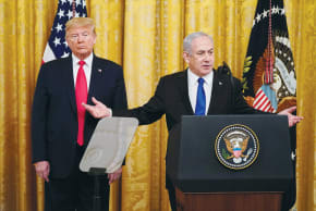 PRIME MINISTER Benjamin Netanyahu and US President Donald Trump announcing the ‘Deal of the Century.