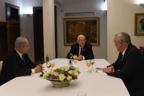 President Rivlin meets with Benjamin Netanyahu and Benny Gantz about forming a government