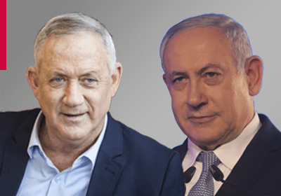 (L-R) Benny Gantz and Benjamin Netanyahu