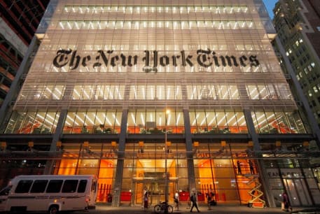  Headquarters of the New York Times in Manhattan, which has thus far only been the site of anti-Israel demonstrations.  Where is the New York Jewish community?
