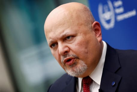  International Criminal Court Prosecutor Karim Khan speaks during an interview with Reuters about the violence in Israel and Gaza in The Hague, Netherlands October 12, 2023