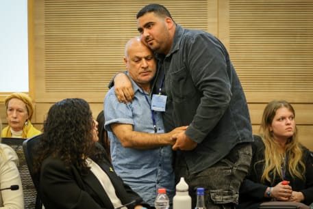  Survivors of the Nova festival massacre speak at a debate at the Knesset. April 16, 2024.