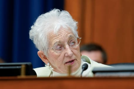  US Representative Virginia Foxx (R-NC) speaks during a House Committee on Oversight and Reform hearing on gun violence on Capitol Hill in Washington, US June 8, 2022.