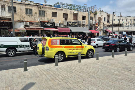  MDA and police at the site of the terror attack in the old city on April 30, 2024
