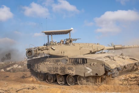 Israeli forces are seen operating in the Gaza Strip on February 5, 2024