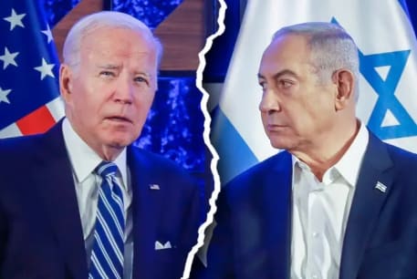  US President Joe Biden (left) and Prime Minister Benjamin Netanyahu (right)
