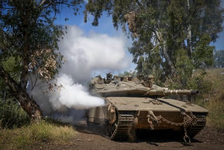 Israeli reserve soldiers take part in a military drill in the Golan Heights, northern Israel, May 8, 2024