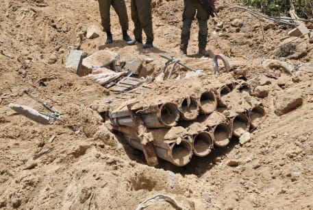 Photo of rocket launchers found by the IDF in Jabaliya in northern Gaza on May 22, 2024.