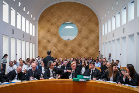 A court hearing on the government's drafting of yeshiva students for the IDF, at the High Court of Justice in Jerusalem on June 2, 2024