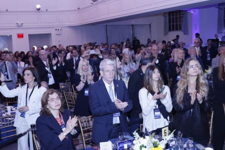  A clapping crowd is seen at the Jerusalem Post Annual Conference in New York, June 3, 2024