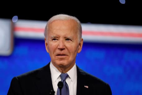  U.S. President Joe Biden attends the first presidential debate hosted by CNN in Atlanta, Georgia, U.S., June 27, 2024. 