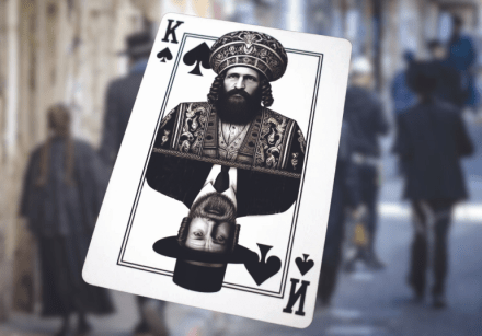   Israel's chief rabbis seen as a playing card in this AI-made illustration