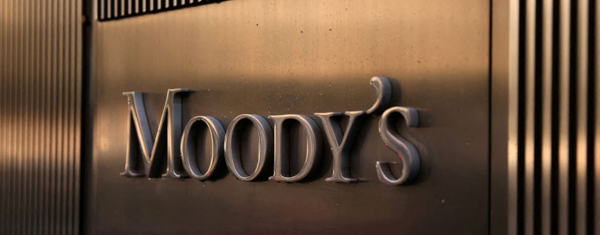  Signage is seen outside the Moody's Corporation headquarters in Manhattan, New York, U.S., November 12, 2021