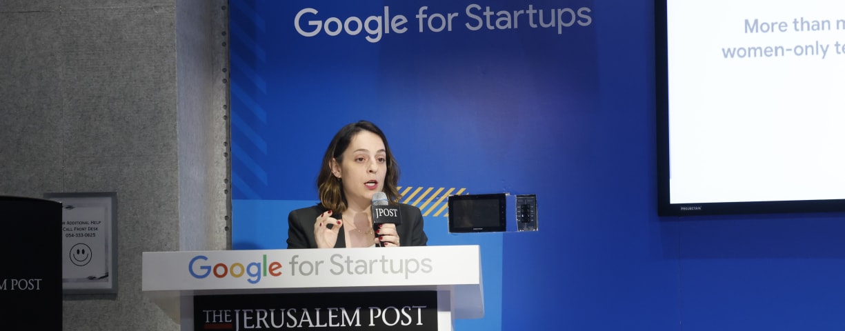  Marta Mozes, Marketing Manager at Google for Startups, Europe, Middle East, and Africa, speaking at the Jerusalem Post Women Leaders Summit.