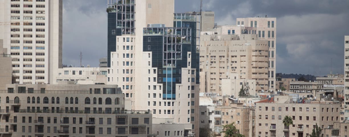  A view of the luxury apartments and tall buildings in downtown Jerusalem, on October 27, 2015. Most of the luxury apartments are owned by foreign residents or by Israelis who use them as vacation homes. The city with the largest number of phantom apartments is Jerusalem.