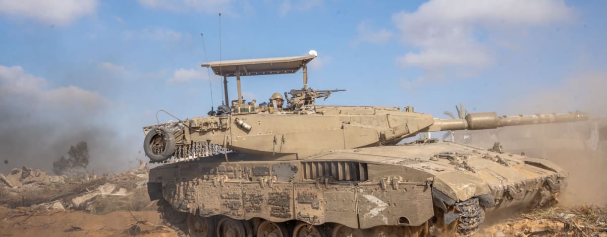 Israeli forces are seen operating in the Gaza Strip on February 5, 2024