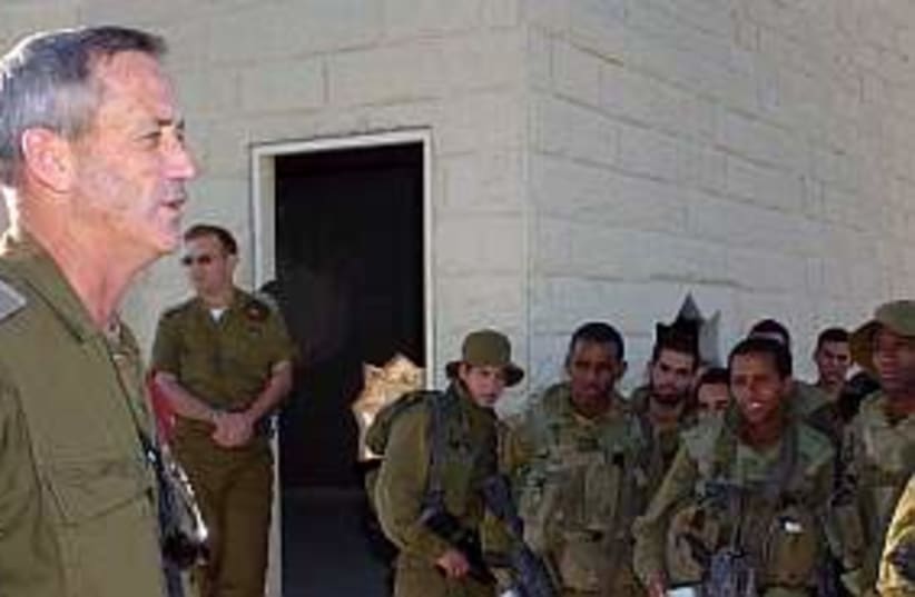 Benny Gantz with troops  (photo credit: IDF)