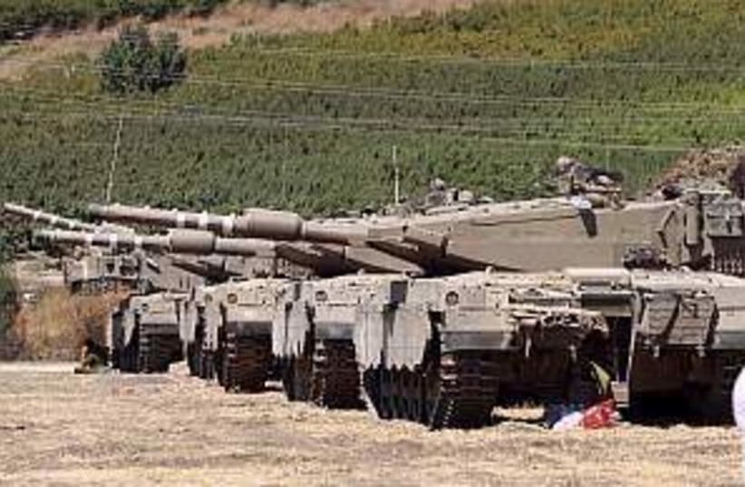 tanks lined up 298.88 (photo credit: Ariel Jerozolimski)