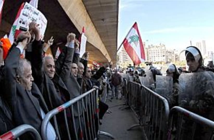 lebanon protests 298.88 (photo credit: AP)