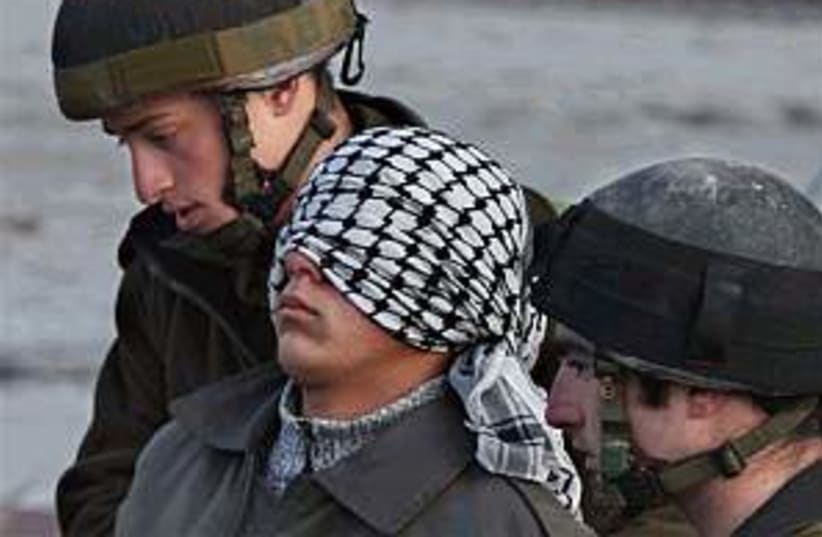 palestinian IDF arrest (photo credit: AP)