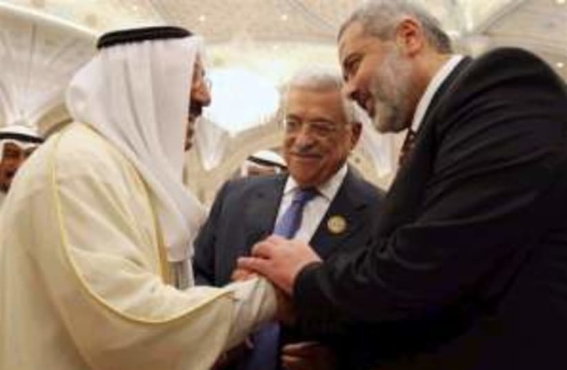 arab summit abbas haniye (photo credit: AP)