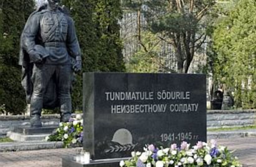 estonia WWII memorial (photo credit: AP)