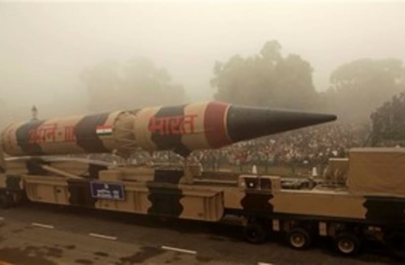 Indian missile (photo credit: Associated Press)