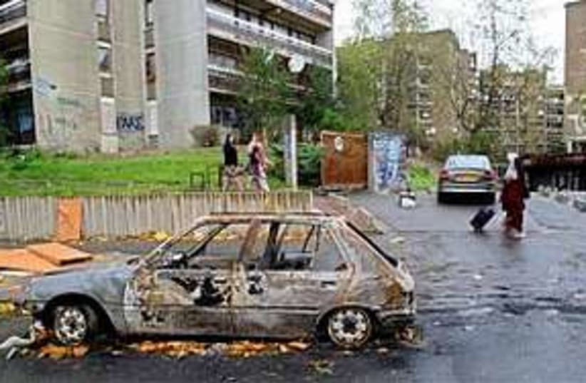 burnt car illustrative new (photo credit: AP)