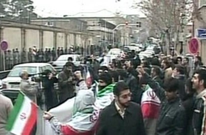 iran protests italian embassy 311 (photo credit: Channel 2)