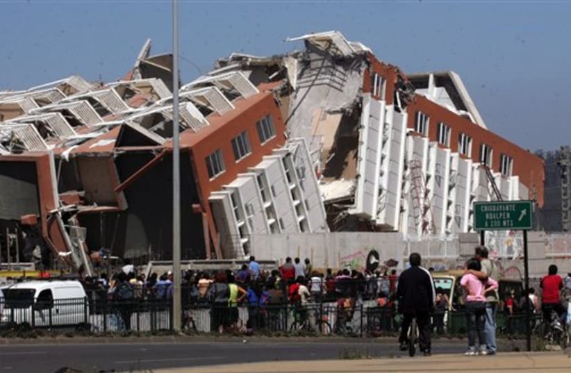 collapsed building in Concepcion (photo credit: AP)