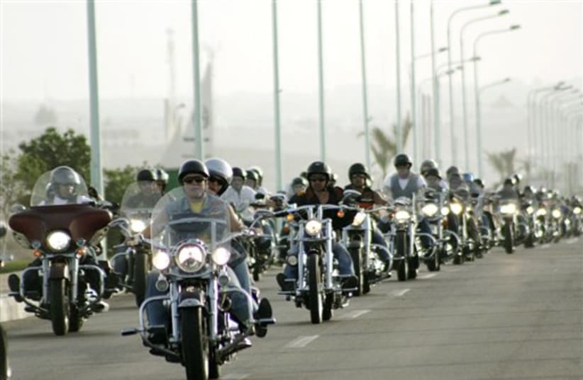 Harley Davidson motorcycle enthusiasts (photo credit: AP)