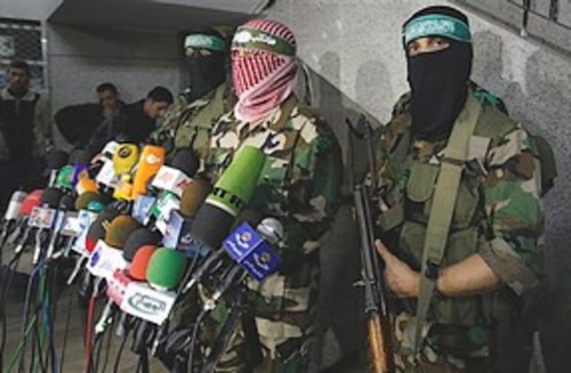 Hamas press conference 311 (photo credit: Associated Press)