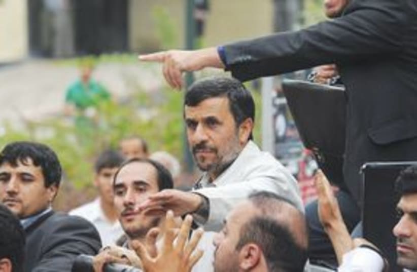 Ahmadinejad crowd 311 (photo credit: Associated Press)