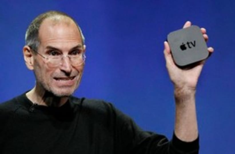 Steve Jobs Apple TV 311 (photo credit: AP Photo/Paul Sakuma)