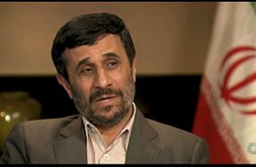 Ahmadinejad tv interview (photo credit: Screenshot)