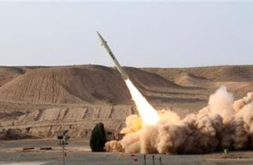 Iran Fateh-110 missile launch 311 (photo credit: Associated Press)
