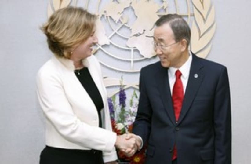 Livni Ban Ki-moon 311 (photo credit: Dover Kadima [file photo])