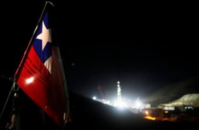 Chile mine drilling night 311 AP (photo credit: AP)