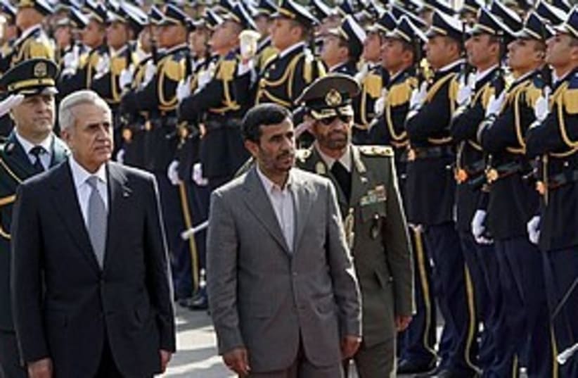 Ahmadinejad Lebanon honor guard 311 AP (photo credit: Associated Press)