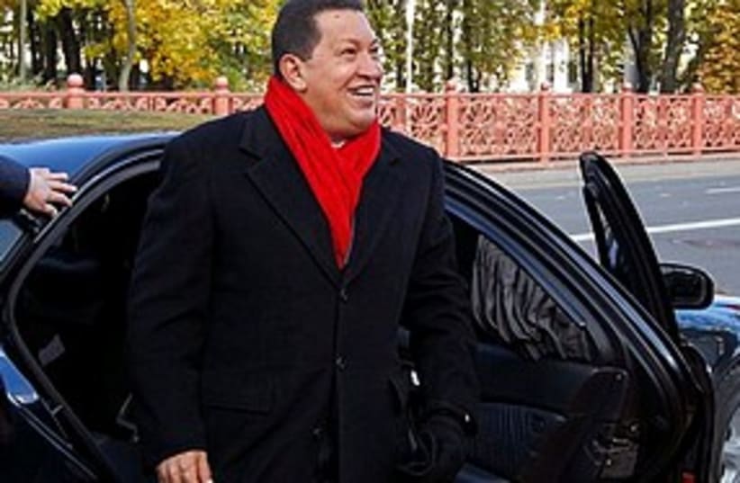 Chavez getting out of car (photo credit: ASSOCIATED PRESS)