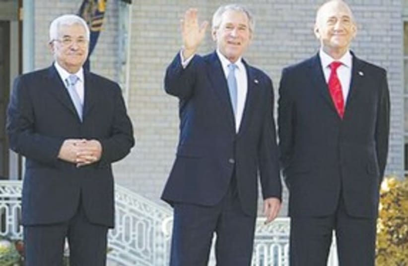 311_ Bush, olmert and abbas (photo credit: ASSOCIATED PRESS)