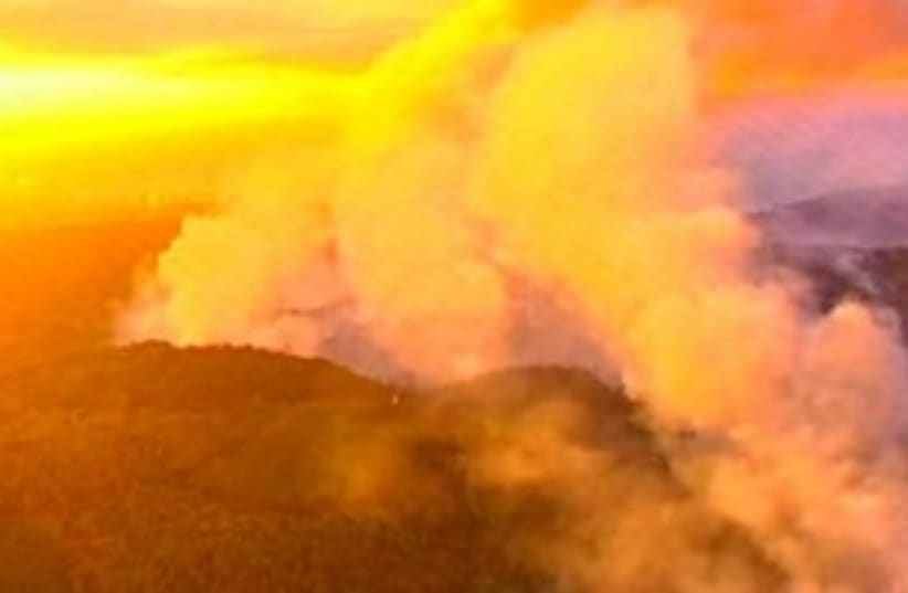 Fire in Carmel forest 311 (photo credit: Channel 10 News)