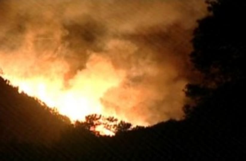 Night fire canyon 311 (photo credit: Channel 10 News)