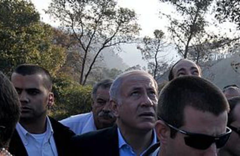 Netanyahu sad Carmel 311 (photo credit: Guy Assayag)