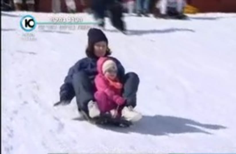 Hermon snow sled kid 311 (photo credit: Channel 10)