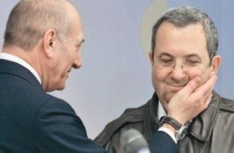 Barak and Olmert 311 (photo credit: AP)