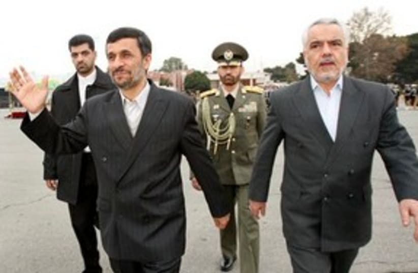 Mohammad Reza Rahimi with Ahmadinejad 311 (photo credit: Associated Press)