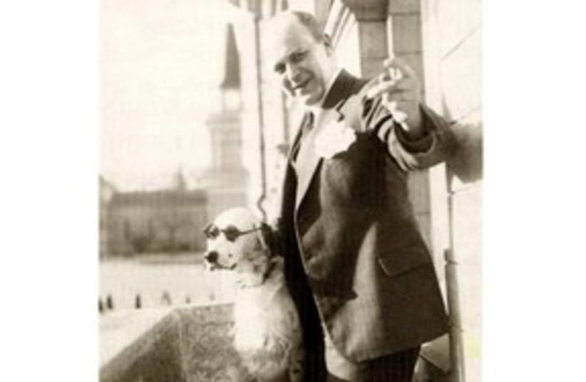 Tor Borg and his dog Jackie (Hitler) 311 (photo credit: AP)